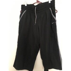 Nike Dri-Fit Women's Black Capri Pants Pockets Drawstring Activewear Size Large